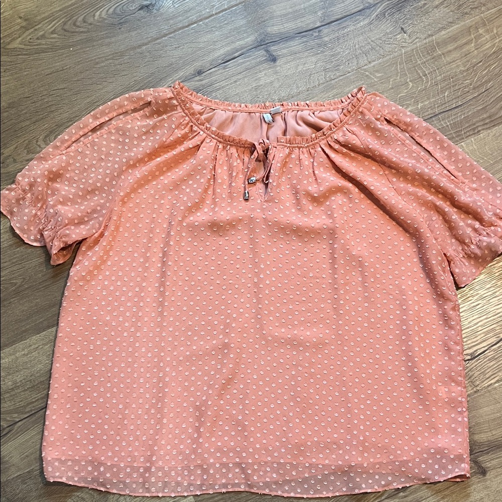 Cato Peach Dot Blouse